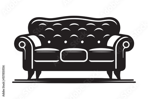 Modern sofa silhouette two seater home furniture design