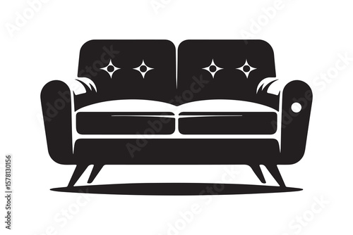 Modern sofa silhouette two seater home furniture design