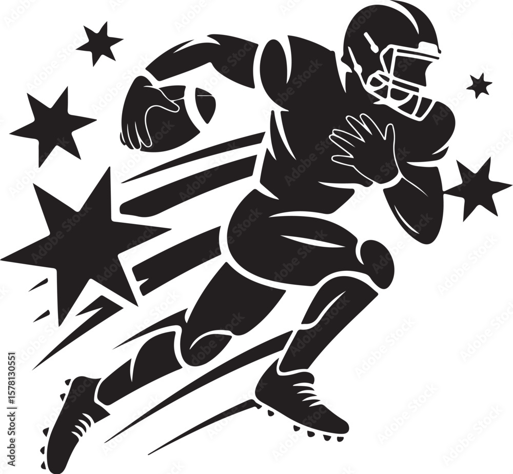 Obraz premium Running Football Player SVG Bundle