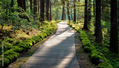 in the forest two pedestrian paths merged into one