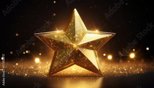 golden star of the month a glimmering star of light