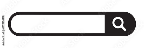 Vector art of search bar icon displayed on white background