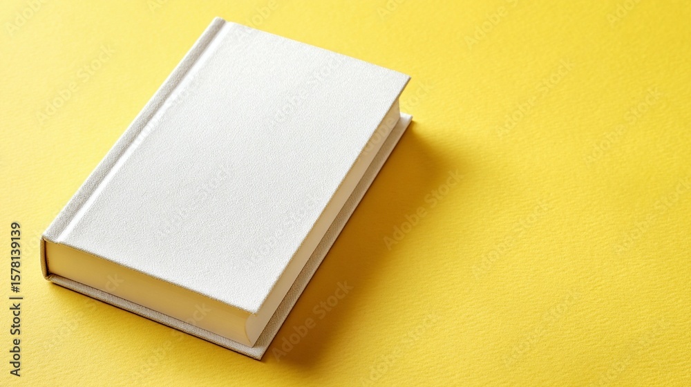Fototapeta premium White book on yellow background