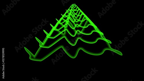 Abstract Glowing Radio Waves Animated Video 4K Loop