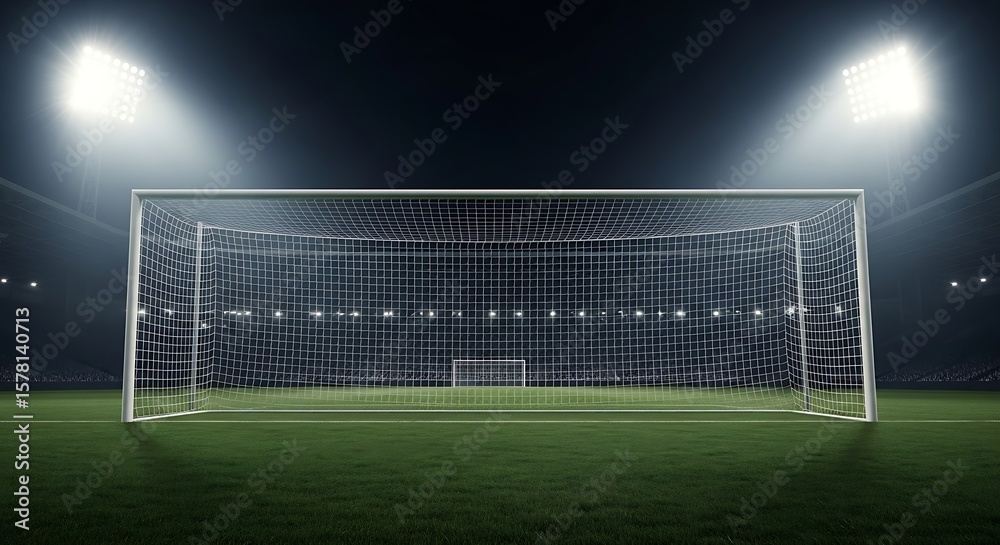 Fototapeta premium Goal soccer net stadium lights stadium grass field sport arena stadium stadium stadium stadium stadium stadium stadium stadium stadium stadium stadium stadium stadium stadium stadium stadium stadium