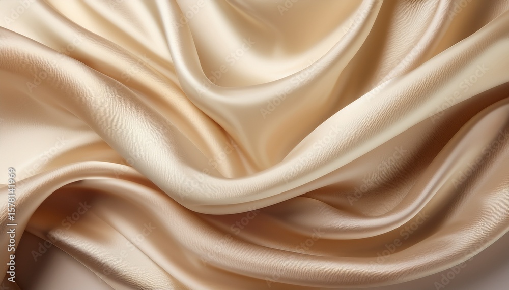 Fototapeta premium cream colored silk fabric draped and flowing