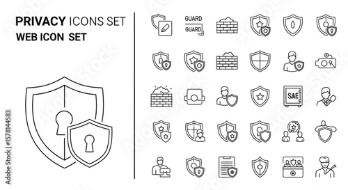 Privacy Web Icons Set