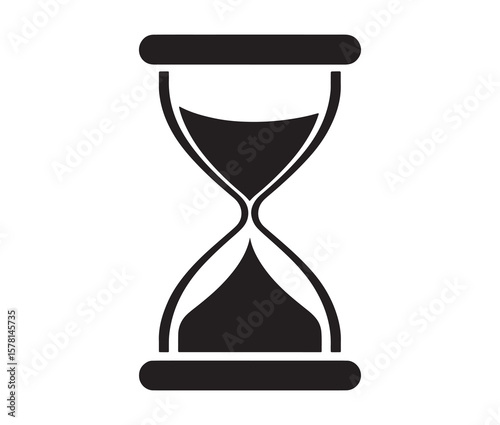 Minimal hourglass icon. Vector illustration of hourglass.