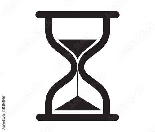 Minimal hourglass icon. Vector illustration of hourglass.