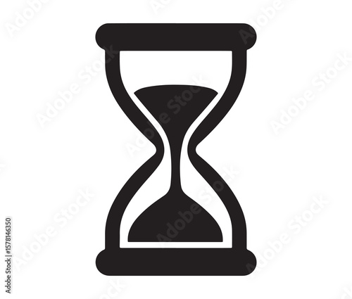 Minimal hourglass icon. Vector illustration of hourglass.