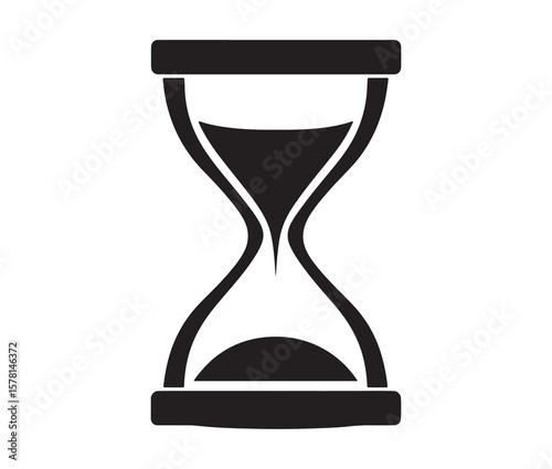 Minimal hourglass icon. Vector illustration of hourglass.