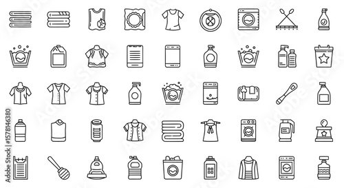 Laundry Line Art Icons