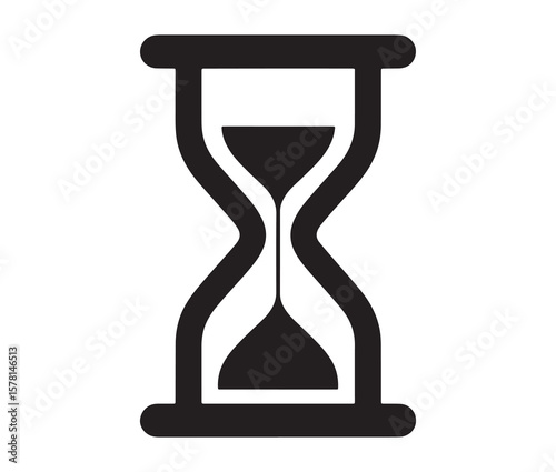 Minimal hourglass icon. Vector illustration of hourglass.