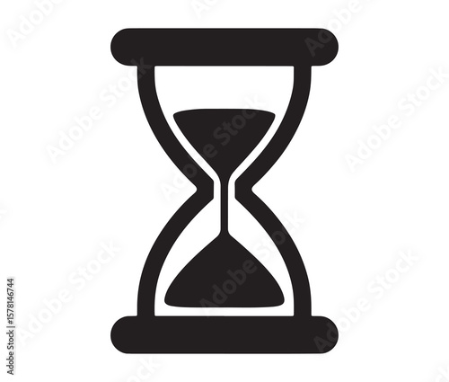 Minimal hourglass icon. Vector illustration of hourglass.