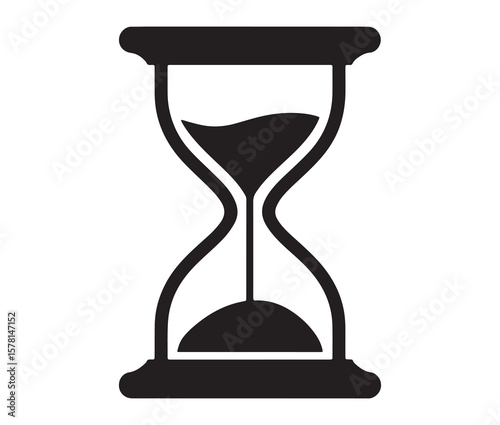 Minimal hourglass icon. Vector illustration of hourglass.