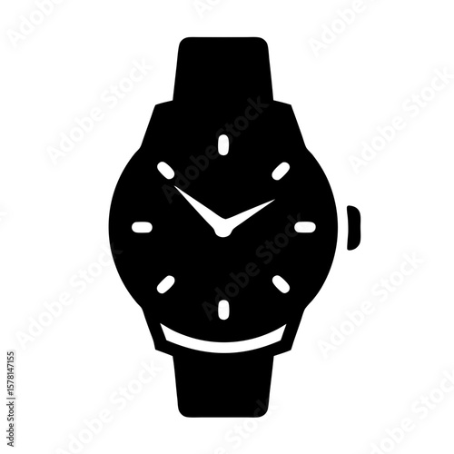 Iconic black and white wristwatch with classic design and wristband