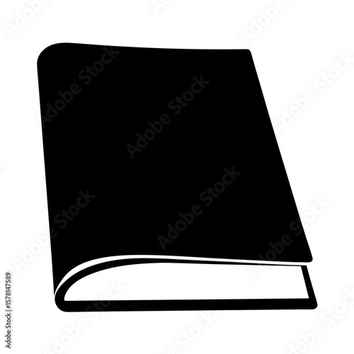 Silhouette of a black book symbolizing knowledge, education, and literary pursuits