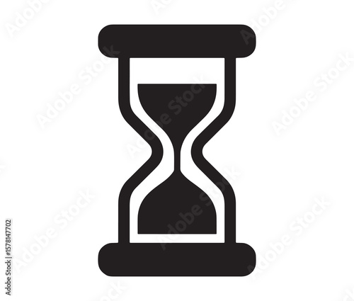 Minimal hourglass icon. Vector illustration of hourglass.