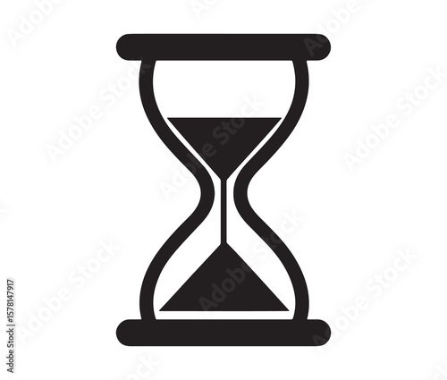 Minimal hourglass icon. Vector illustration of hourglass.