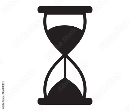 Minimal hourglass icon. Vector illustration of hourglass.