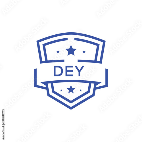 Classic Shield Logo with Stars and DEY Letters – Premium Badge or Security Brand Identity. DEY Letter Logo.
