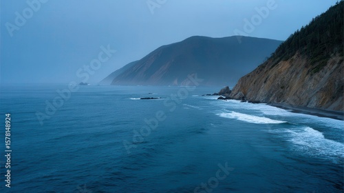 Coastal Landscape, Pacific Ocean, California Coastline View