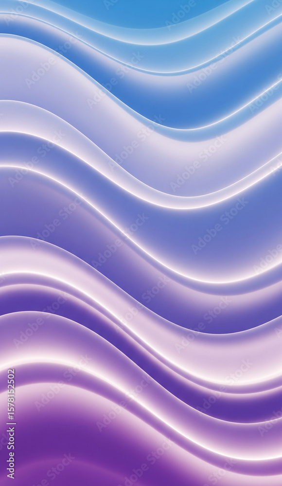 Obraz premium Layered abstract pastel waves with soft blue and purple gradients.