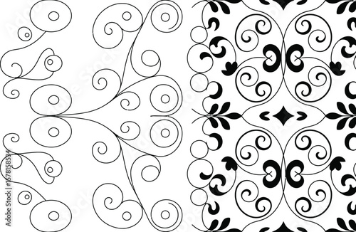 Seamless pattern vector floral ornament design decorative background wallpaper textile art print char vector illustration.
