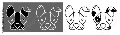Cartoon Puppy Vector Set 4 cute pets en AI