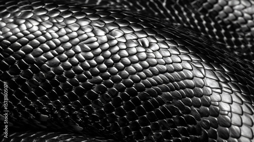black and white close-up of snake scales, high contrast texture abstract