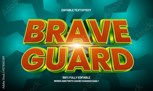 brave guard editable text effect with a knight and armor text style