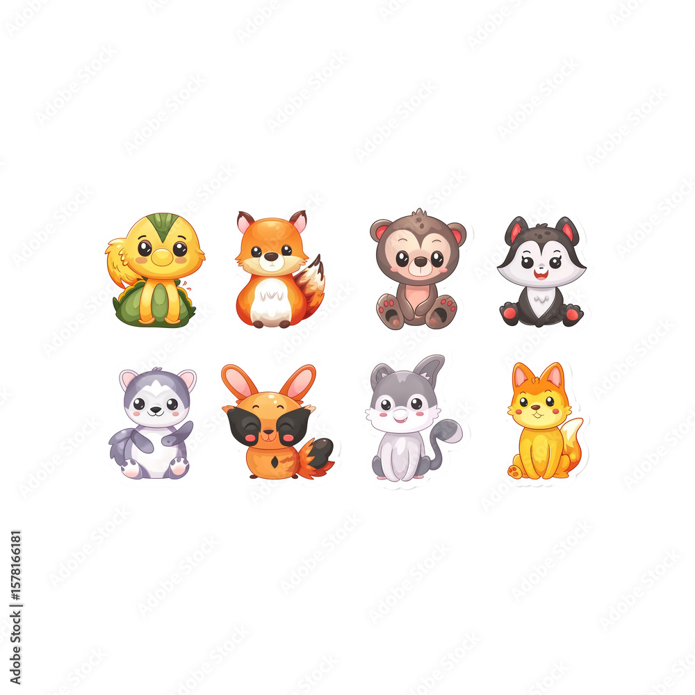 Naklejka premium animal stickers with Thai phrases, sticker set for messaging app