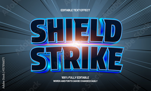shield strike editable text effect with a knight and armor text style