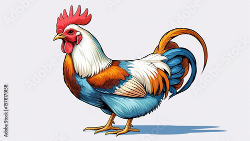 rooster isolated on white