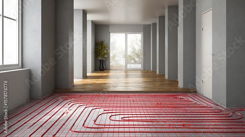Installing Radiant Floor Heating System in Modern Home Interior