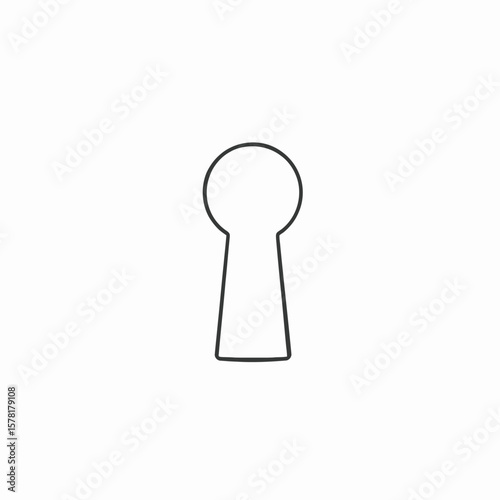 Simple outline of a keyhole shape isolated on white background
