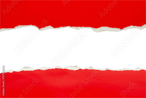 Wallpaper Mural Red ripped paper torn edges strips isolated on black background Torontodigital.ca