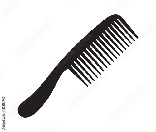Hair comb icon set – black silhouette vector illustration.