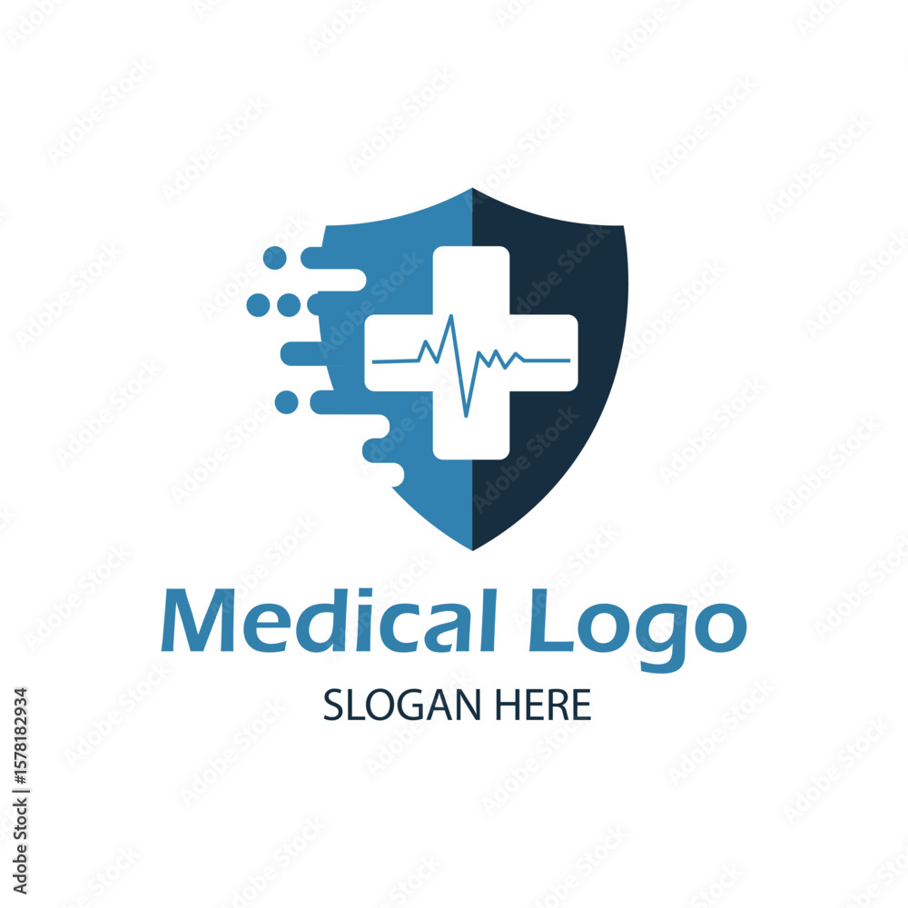Obraz premium Medical logo design template, health care logo creative design plus sign symbol medical clinic