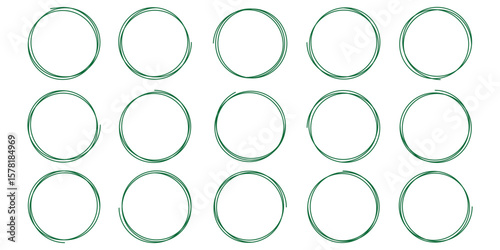 Hand drawn line circle sketch set. Doodle circles collection. Hand drawn circles set. Vector circular scribble doodle round circles for message note mark design element. eps 10