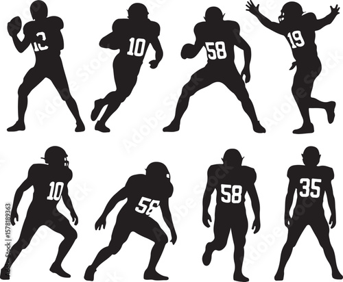 American Football Player Silhouette in Action"

"Running Back Vector Art"

"Football Athlete with Helmet Design"

"Quarterback Throwing Ball Silhouette"

"Tackling Pose of Football Player Vector"

