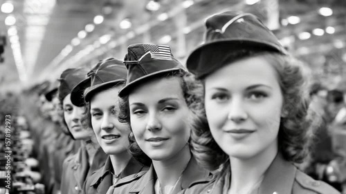 Women in military uniform, 1940s