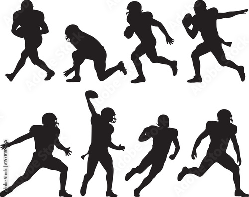 American Football Player Silhouette in Action"

"Running Back Vector Art"

"Football Athlete with Helmet Design"

"Quarterback Throwing Ball Silhouette"

"Tackling Pose of Football Player Vector"

