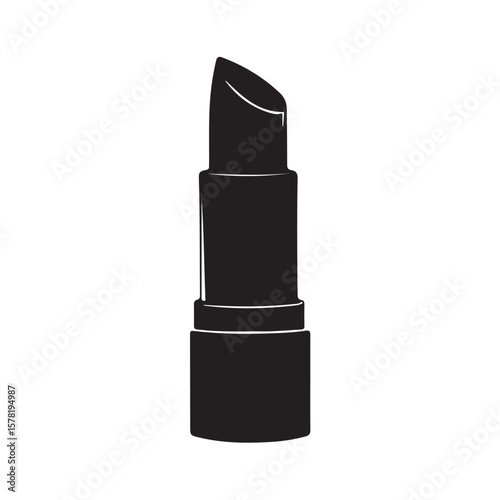 Vector illustration of lipstick in various styles and colors, featuring cosmetic packaging, makeup products, and beauty accessories isolated on a white background