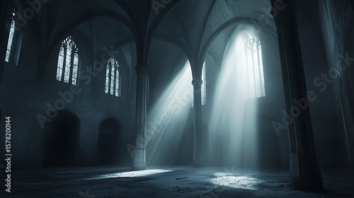 Ancient cathedral interior light