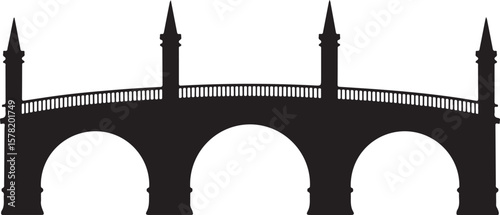 Suspension Bridge Silhouette Vector Illustration

Urban Bridge Icon Design for Architecture or Travel Themes

Silhouette of a City Bridge Isolated on White

Vector Bridge Silhouette for Skyline or Tra