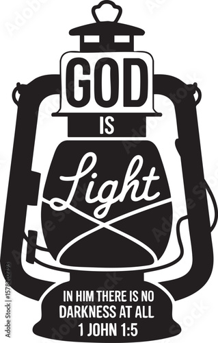 God is Light Christian Lantern Illustration, 1 John 15