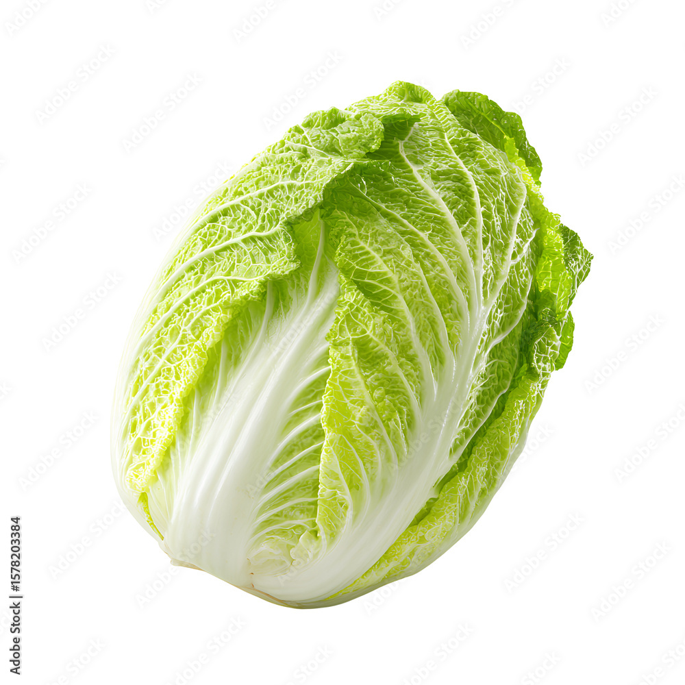 Fototapeta premium Fresh Napa Cabbage Isolated on Transparent Background