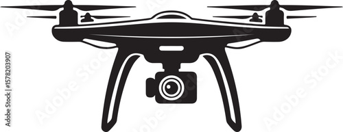 Flying Drone Silhouette Vector

Quadcopter Technology Illustration

Remote-Controlled Drone Design

Modern Drone in Flight Graphic

