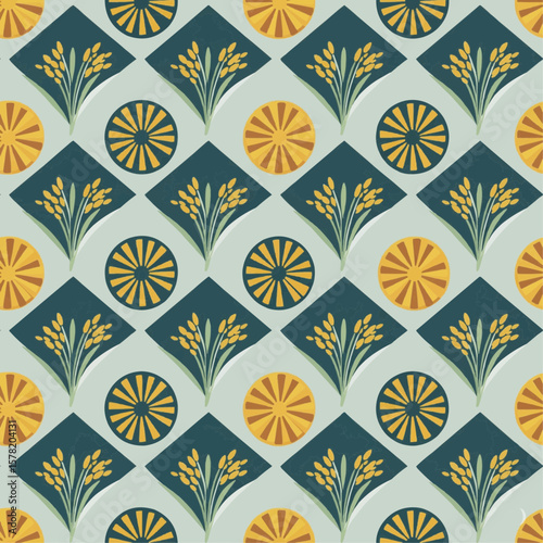 vector seamless pattern with flowers
